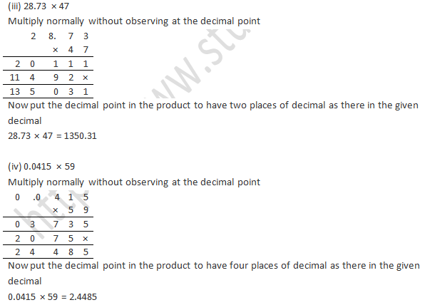 RD Sharma Solutions Class 7 Chapter 3 Decimals