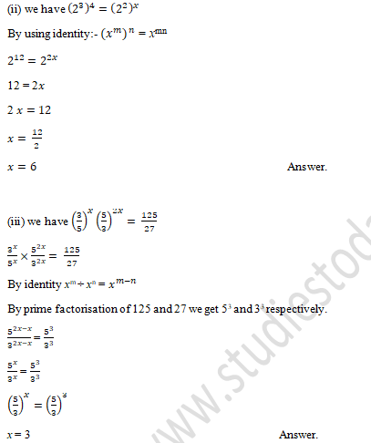 RD Sharma Solutions Class 9 Chapter 2 Exponents of Real Number