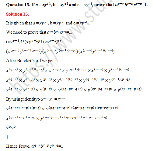 RD Sharma Solutions Class 9 Chapter 2 Exponents of Real Number