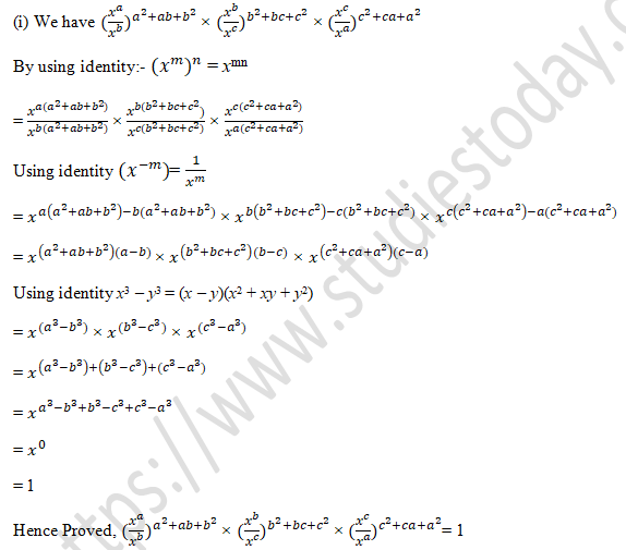 RD Sharma Solutions Class 9 Chapter 2 Exponents of Real Number