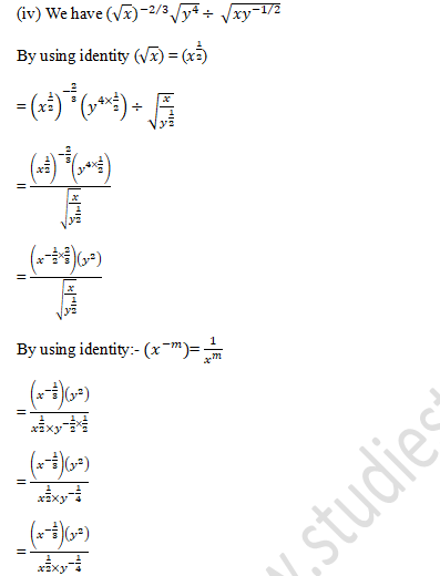 RD Sharma Solutions Class 9 Chapter 2 Exponents of Real Number