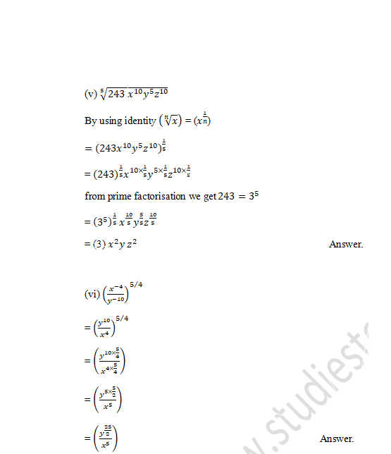 RD Sharma Solutions Class 9 Chapter 2 Exponents of Real Number