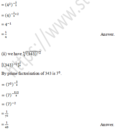 RD Sharma Solutions Class 9 Chapter 2 Exponents of Real Number