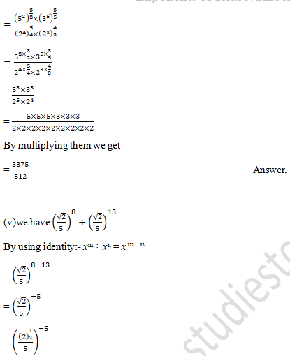 RD Sharma Solutions Class 9 Chapter 2 Exponents of Real Number