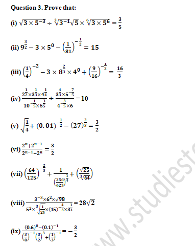 RD Sharma Solutions Class 9 Chapter 2 Exponents of Real Number