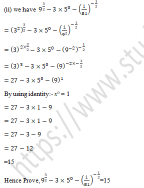 RD Sharma Solutions Class 9 Chapter 2 Exponents of Real Number