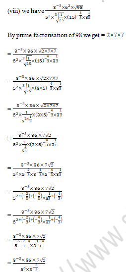 RD Sharma Solutions Class 9 Chapter 2 Exponents of Real Number