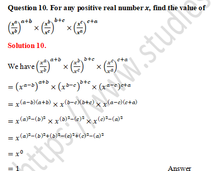 RD Sharma Solutions Class 9 Chapter 2 Exponents of Real Number