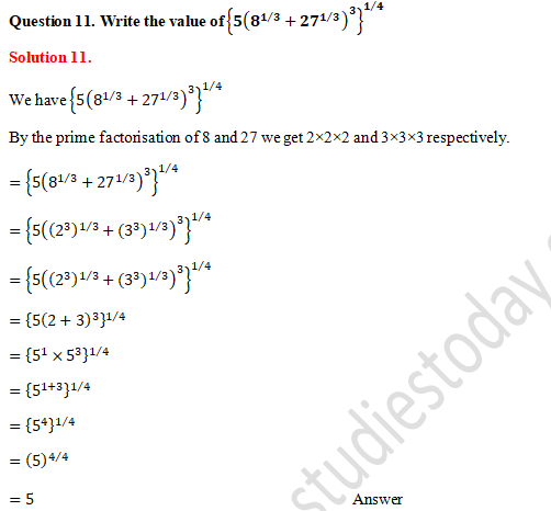 RD Sharma Solutions Class 9 Chapter 2 Exponents of Real Number