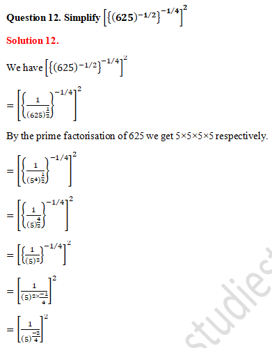 RD Sharma Solutions Class 9 Chapter 2 Exponents of Real Number