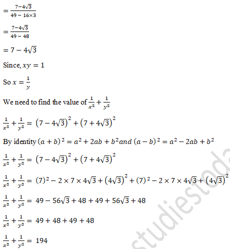 RD Sharma Solutions Class 9 Chapter 3 Rationalisation