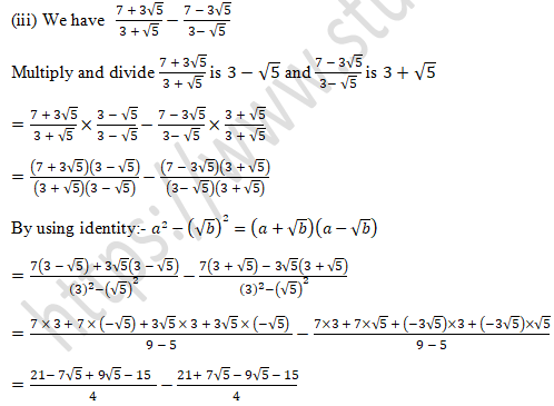RD Sharma Solutions Class 9 Chapter 3 Rationalisation