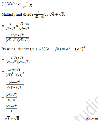 RD Sharma Solutions Class 9 Chapter 3 Rationalisation