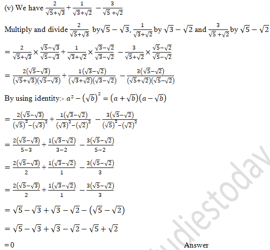 RD Sharma Solutions Class 9 Chapter 3 Rationalisation