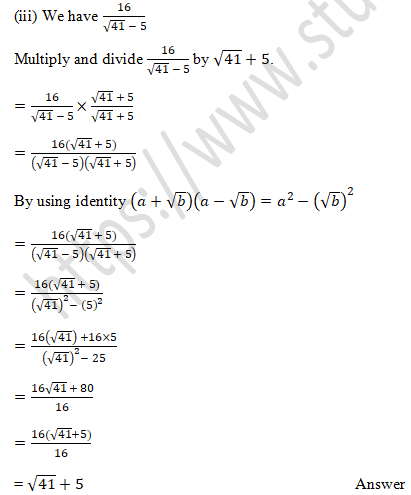 RD Sharma Solutions Class 9 Chapter 3 Rationalisation