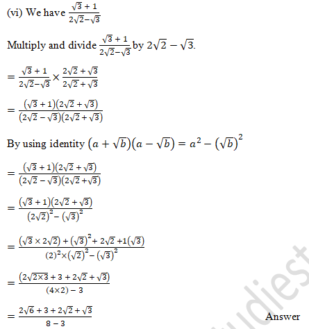 RD Sharma Solutions Class 9 Chapter 3 Rationalisation