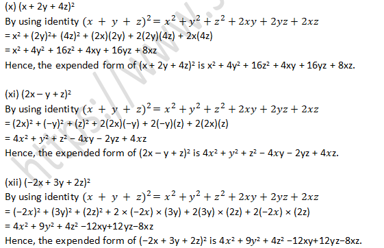 RD Sharma Solutions Class 9 Chapter 4 Algebraic Identities