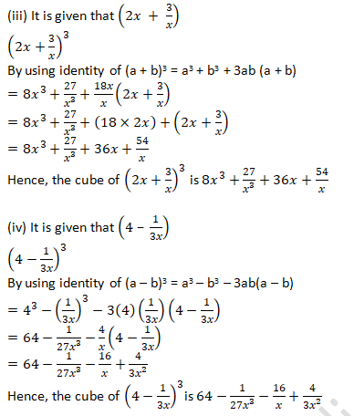 RD Sharma Solutions Class 9 Chapter 4 Algebraic Identities