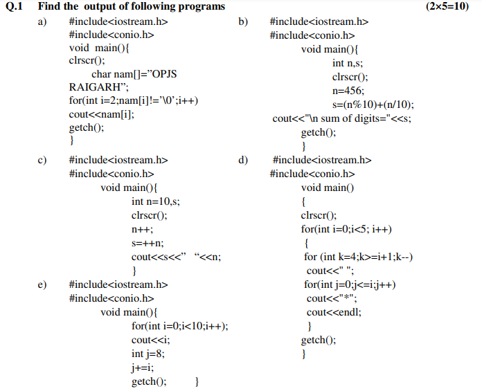 CBSE Class 12 Computer Science Sample Paper 2012 Set H