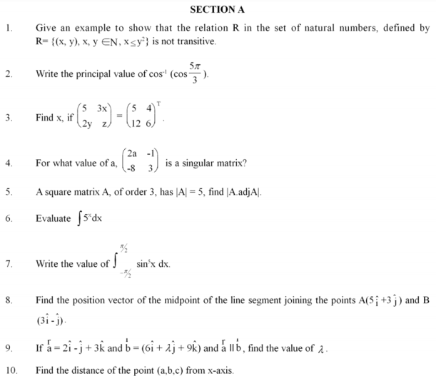 CBSE Class 12 Mathematics Sample Paper 2015 Solved Set J