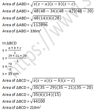 RD Sharma Solutions Class 9 Chapter 12 Herons Formula