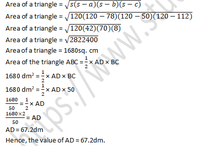 RD Sharma Solutions Class 9 Chapter 12 Herons Formula