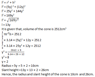 RD Sharma Solutions Class 9 Chapter 20 Surface Area and Volume of A Right Circular Cone
