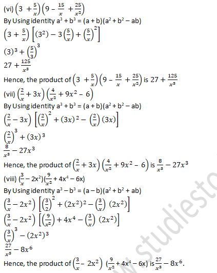 RD Sharma Solutions Class 9 Chapter 4 Algebraic Identities