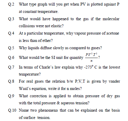 CBSE Class 11 Chemistry Revision States of Matter 5
