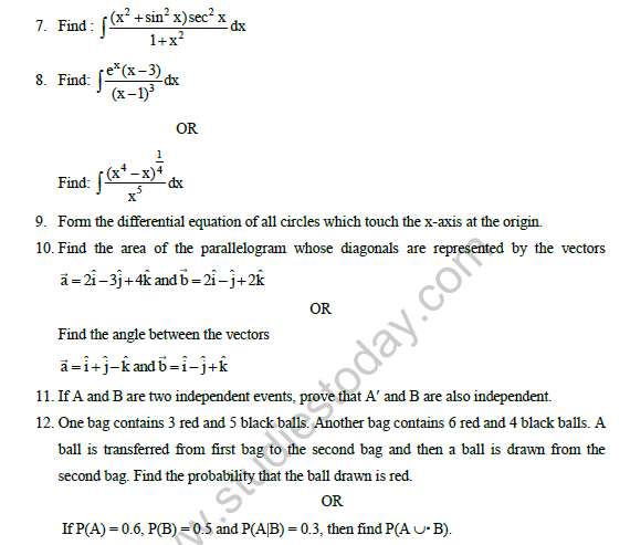 CBSE Class 12 Mathematics Sample Paper 2019 Solved 2