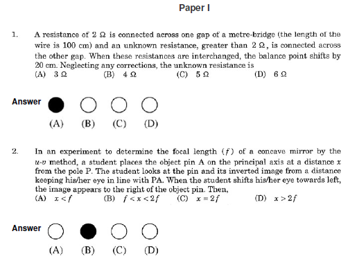 JEE Advanced Sample Question Paper Set 1 2007 with Answers 1