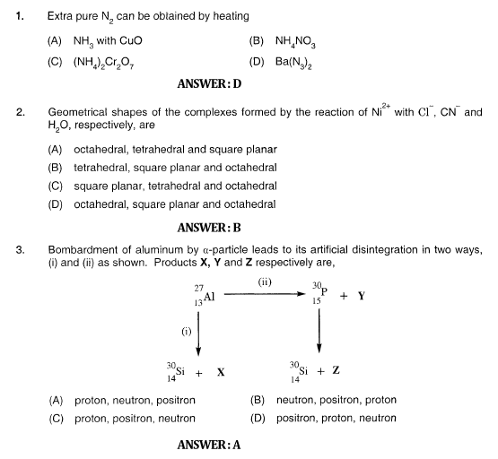 JEE Advanced Sample Question Paper Set 1 2011 with Answers 1