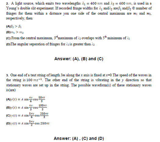JEE Advanced Sample Question Paper Set 1 2014 with Answers 2