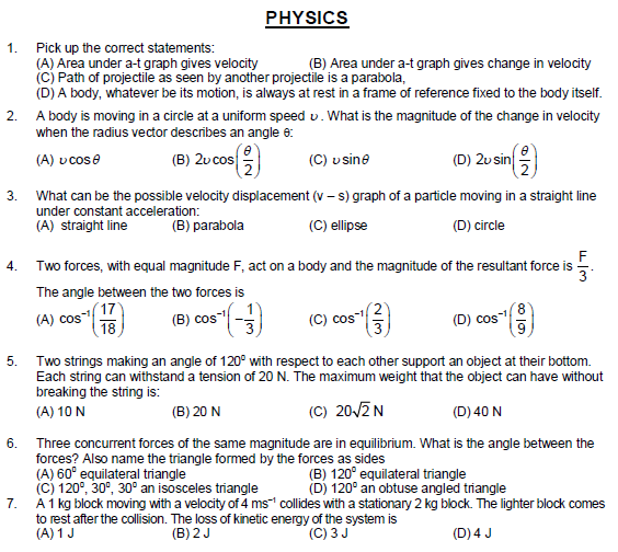 JEE Main Sample Paper 2015 Set D 1