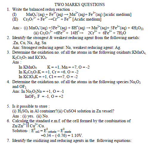 Redox Reactions 5