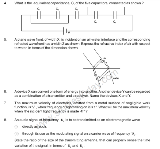 CBSE Class 12 Physics Sample Paper 2012 (1)