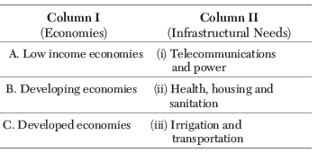 CBSE Class 11 Economics Infrastructure Worksheet