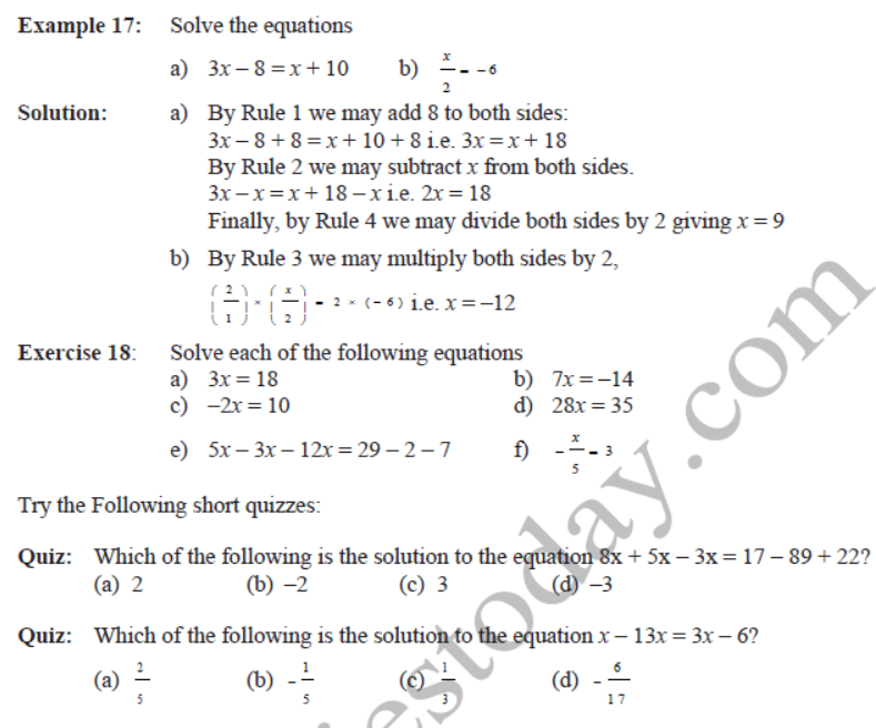 CBSE Class 6 Mathematics Algebra Chapter Notes_1