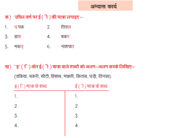 CBSE Class 1 Hindi Revision Worksheet Set A