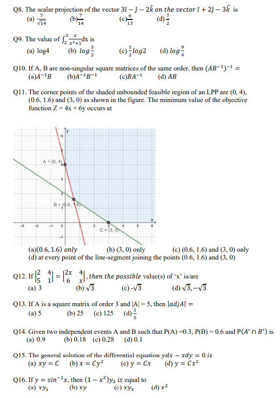 CBSE Class 12 Mathematics Sample Paper 2023 Solved