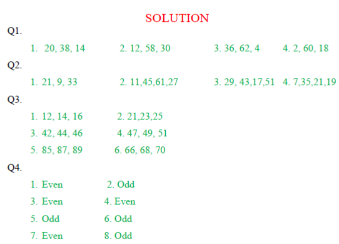 CBSE Class 2 Maths Odd Even Numbers Worksheet