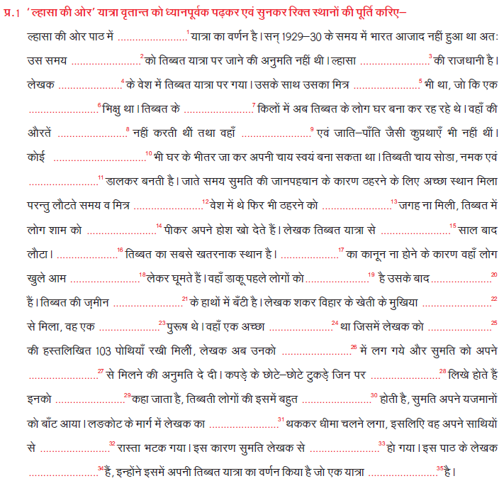 CBSE Class 9 Hindi Revision Worksheet Set 3_1
