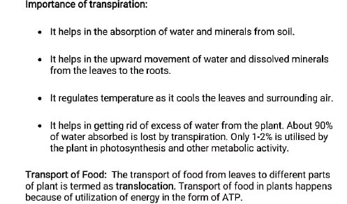 class10 biology notes1 transportation 4