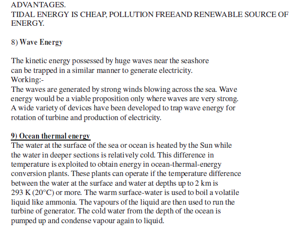 CBSE Class 10 Science Sources Of Energy