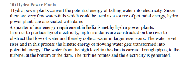 CBSE Class 10 Science Sources Of Energy