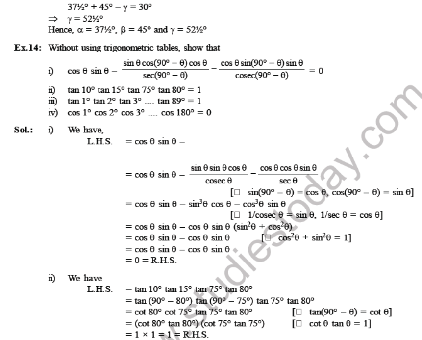 CBSE Class 10 Trigonometry