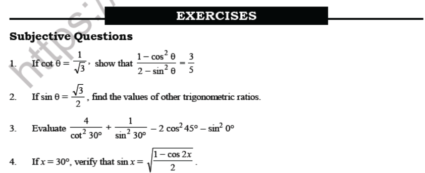 CBSE Class 10 Trigonometry