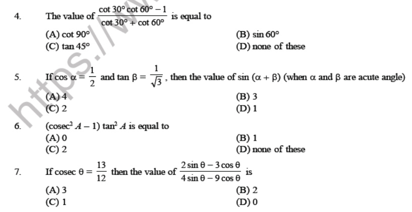 CBSE Class 10 Trigonometry