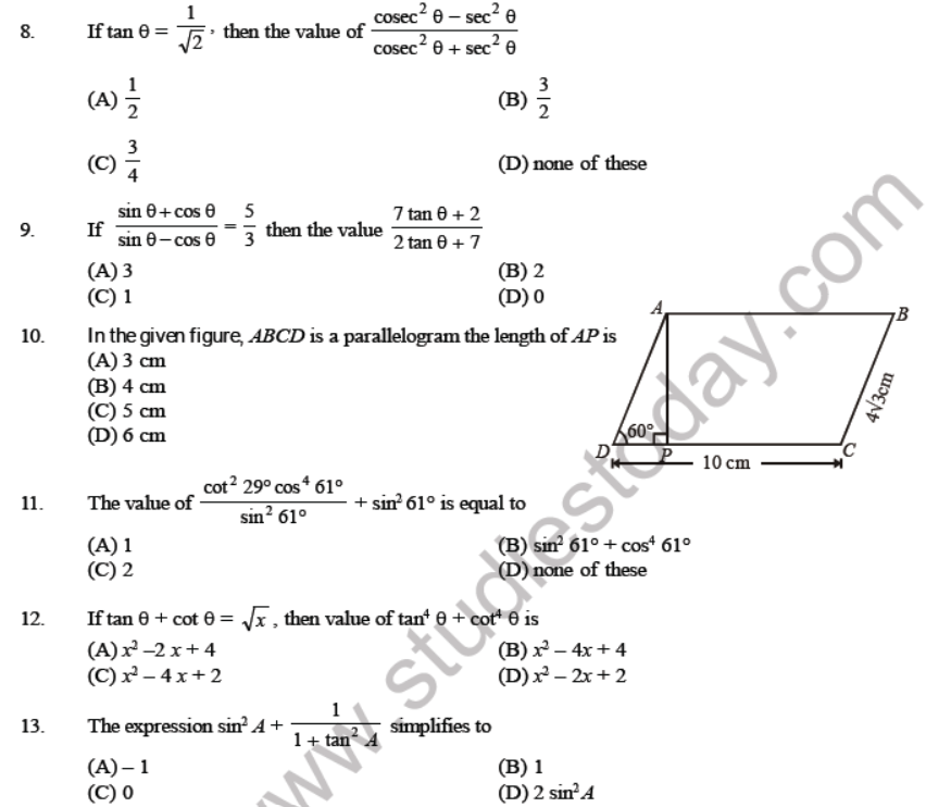 CBSE Class 10 Trigonometry