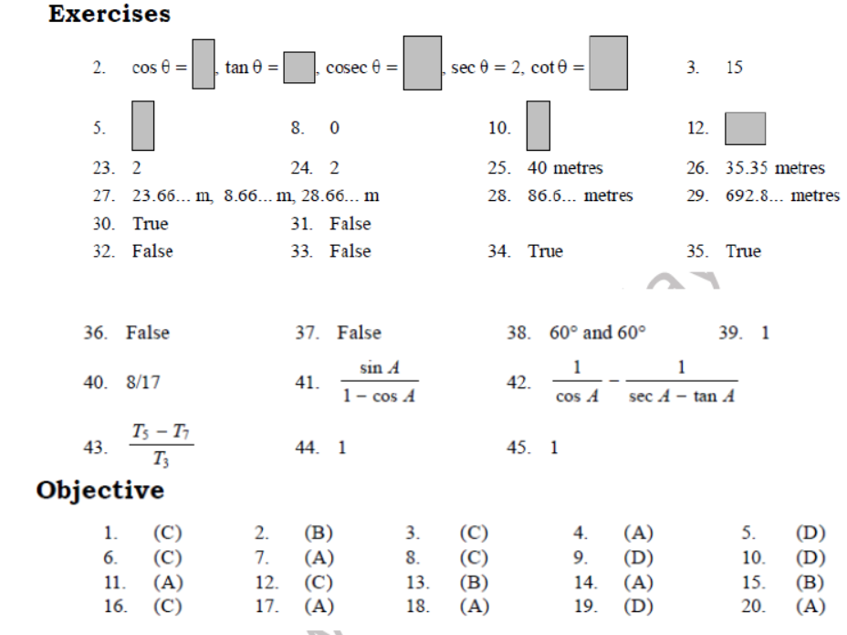 CBSE Class 10 Trigonometry